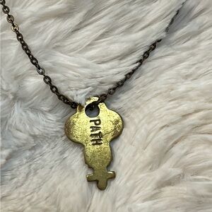 Gold Giving Key Engraved Necklace